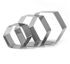 Набор форм  "Шестиугольник", 11 х 11 х 5 см, 3 шт (метал)