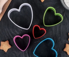 Набор форм для печенья "Сердце",  5 шт, цвет МИКС